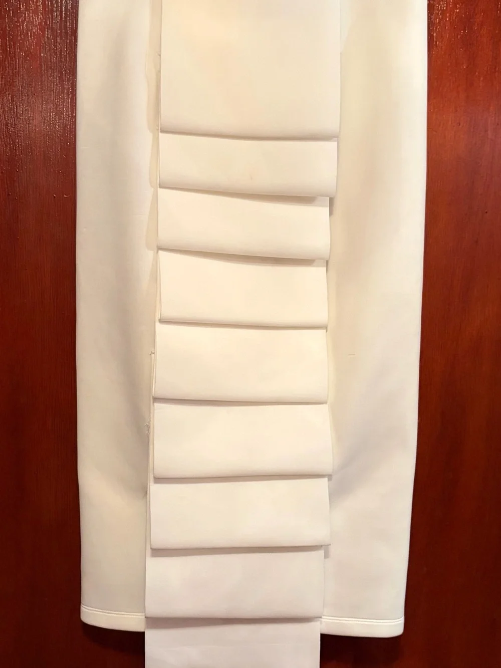 Women’s WHY Dress Ivory Ruffle Neck Peplum Top & Skirt